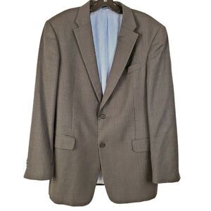 Tommy‎ Hilfiger Mens Wool Suit Jacket Pinstripe 42R Gray 2 Button